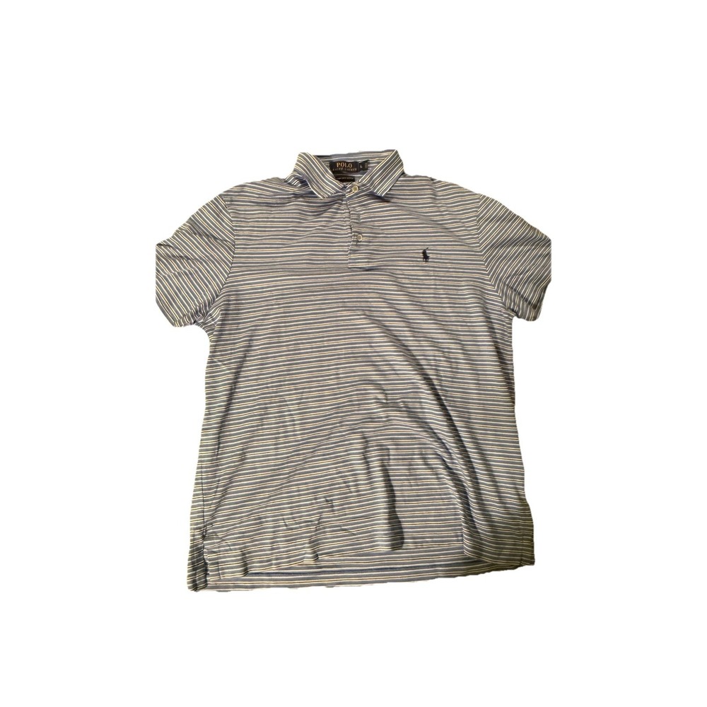 Mens Polo Ralph Laure  Blue striped polo size L